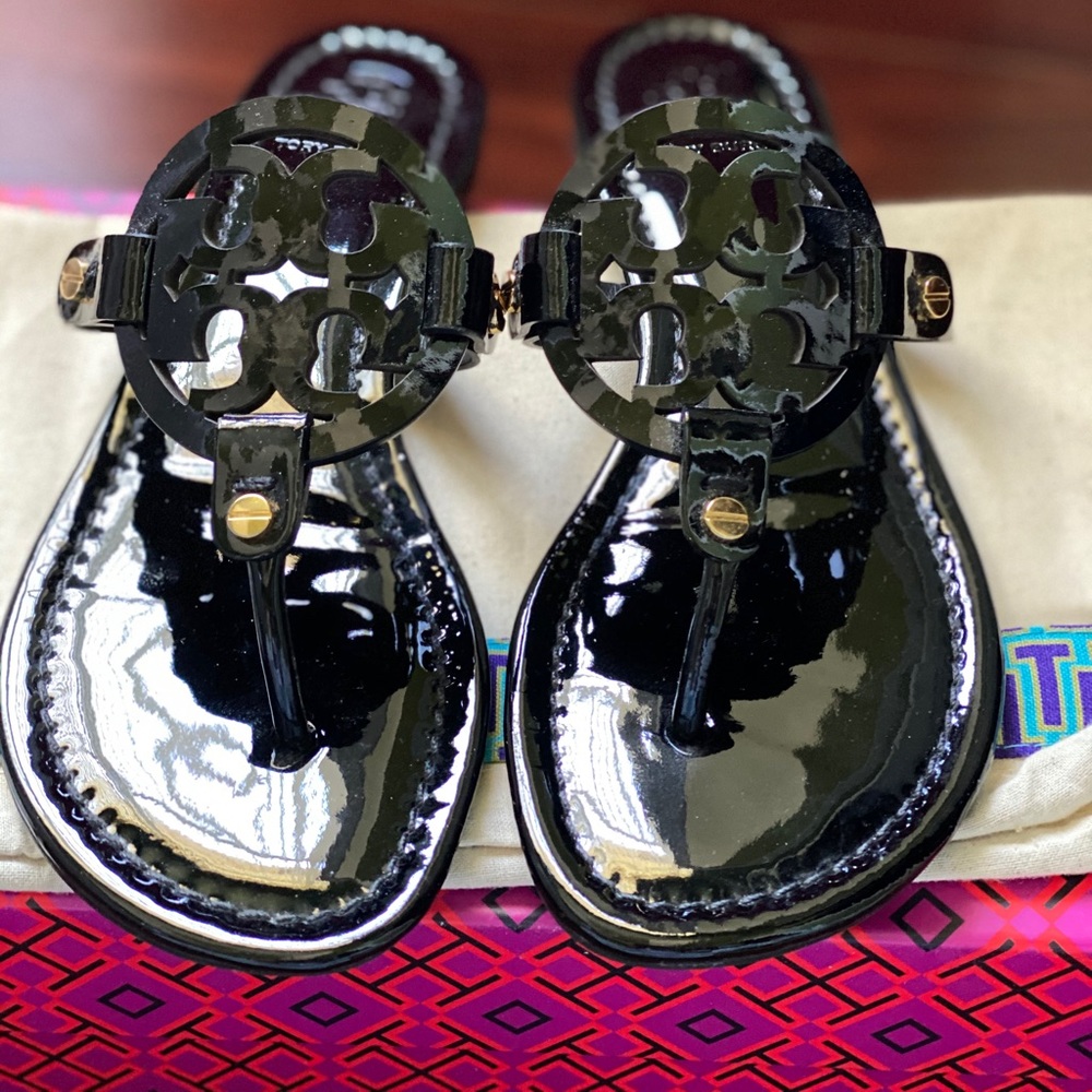 Tory Burch Miller Sandals Patent Leather